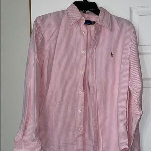 Polo Ralph Lauren Women's Pink Striped Button Down Shirt